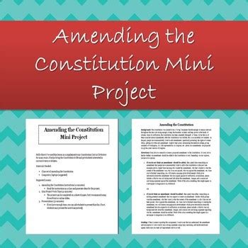 Amendments To The Constitution Mini Project By Mrs P S Interactive