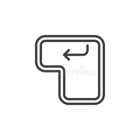 Enter Keyboard Key Line Icon Outline Vector Sign Linear Style