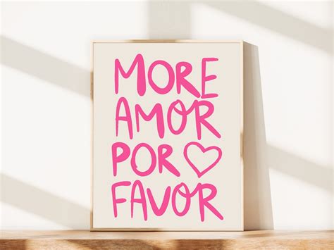 More Amor Por Favor Wall Art Print Trendy Retro Poster Instant