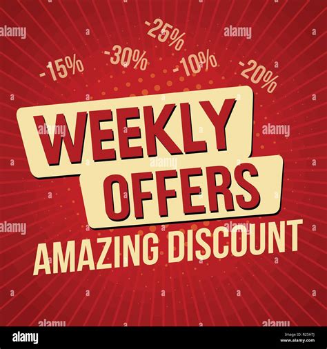 Weekly Offers Amazing Discount Banner Template Vector Illustration