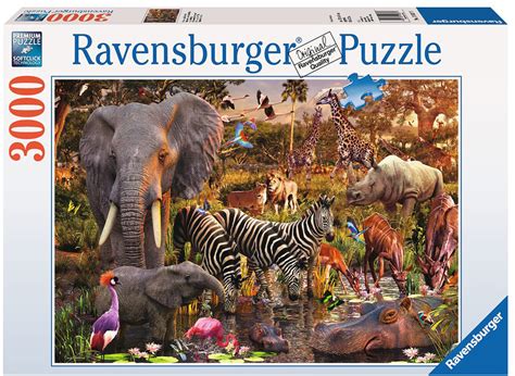 African Animals 3000 pc Puzzle - The Granville Island Toy Company