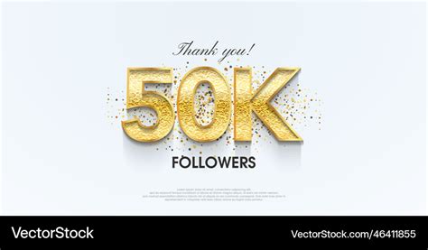 Thank You 50k Followers Celebration Royalty Free Vector