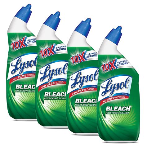 Lysol Toilet Bowl Cleaner With Bleach 24 Oz Pack Of 4