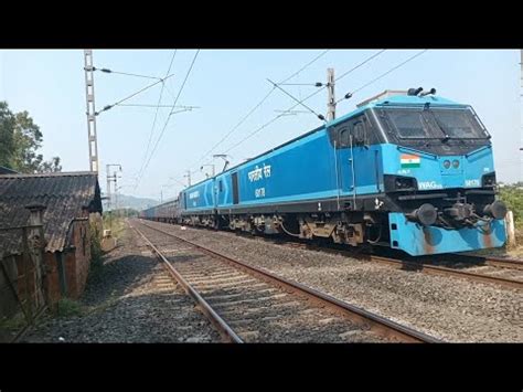 India S Most Powerful Locomotive Wag With Shrn Freight Youtube