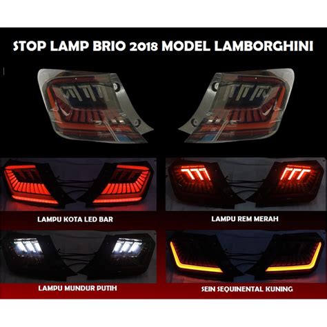 Jual Stoplamp Lampu Belakang All New Brio Model Smokke Lamborghini