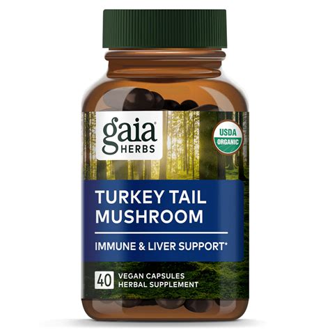 Buy Gaia Turkey Tail Mushroom 40 Capsules