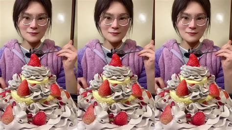 Asmr🍰eating Irregular Strawberry Cream Cake🍰 Soft And Waxy Sound 크림 케ց 먹방 Mukbang Satisfaction