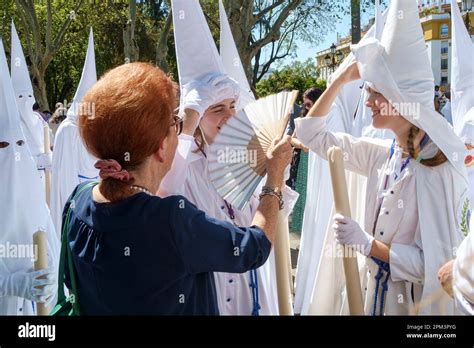 Seville Spain Holy Week Or Semana Santa Participants Pictured Wearing