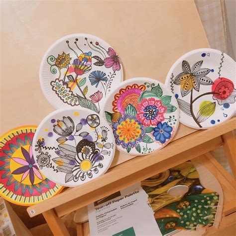 Paper Plate Drawing Plate Drawing Paper Plate Crafts Simple Acrylic