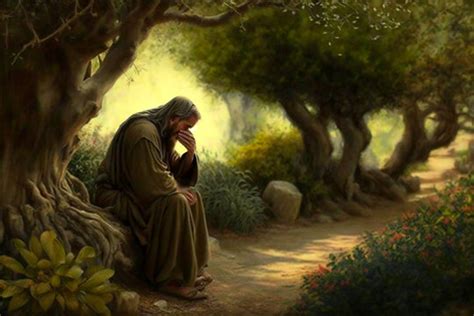 Jesus Christ Praying In The Garden Of Gethsemane