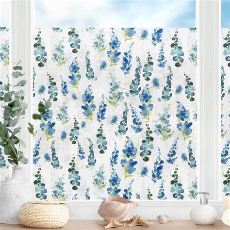 Fensterfolie Sichtschutz Blumenpracht In Blau Fensterbilder