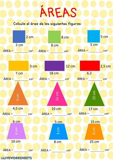 Actividad online de Áreas Math tutorials Math projects Math