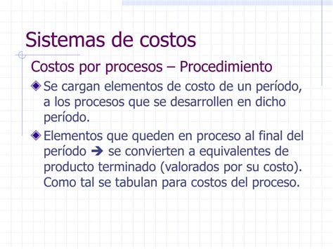 Ppt Notas Curso Nivelatorio De Costos Sistemas De Costos Y T Cnicas