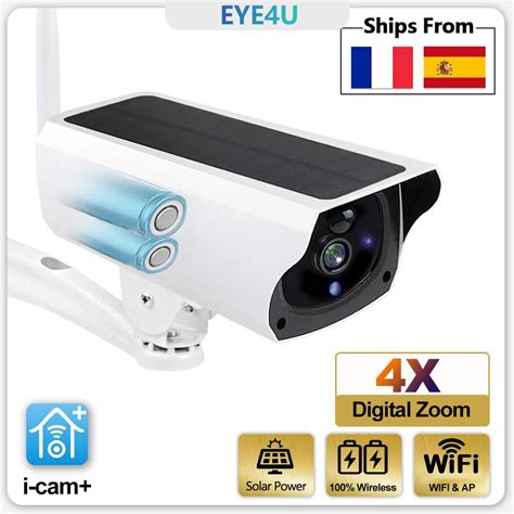 Cam Ra Bullet Sans Fil Solaire WiFi 1080P Ext Rieur Batterie CCTV Cam