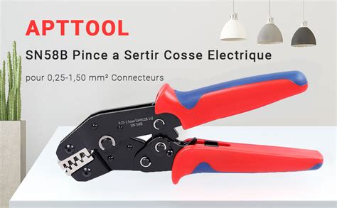 Apttool Pince A Sertir Cosse Electrique Pinces Sertir Avec Poign E