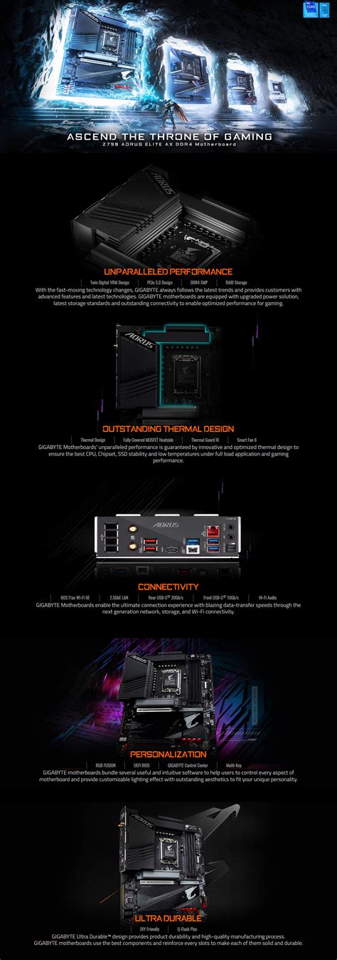 Gigabyte Z Aorus Elite Ax Lga D Atx Motherboard Z A Elite