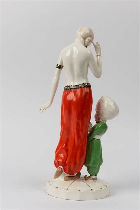 A Czechoslovakian Art Deco Porcelain Figural Group In The Orientalist