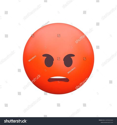 Icono 3d de cara enfurecida. emoji: vector de stock (libre de regalías) 2225422163 | Shutterstock