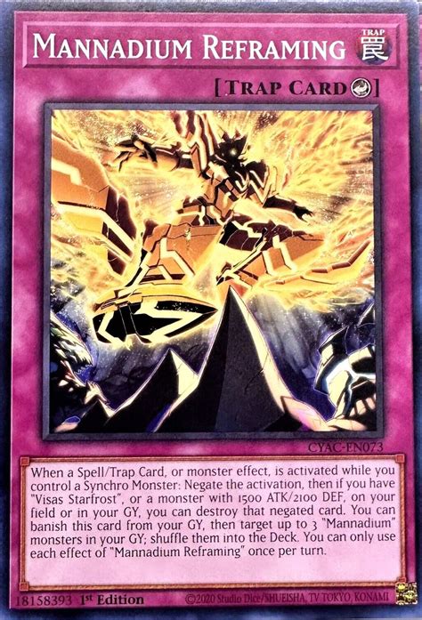 Mannadium Reframing CYAC EN073 Prices YuGiOh Cyberstorm Access