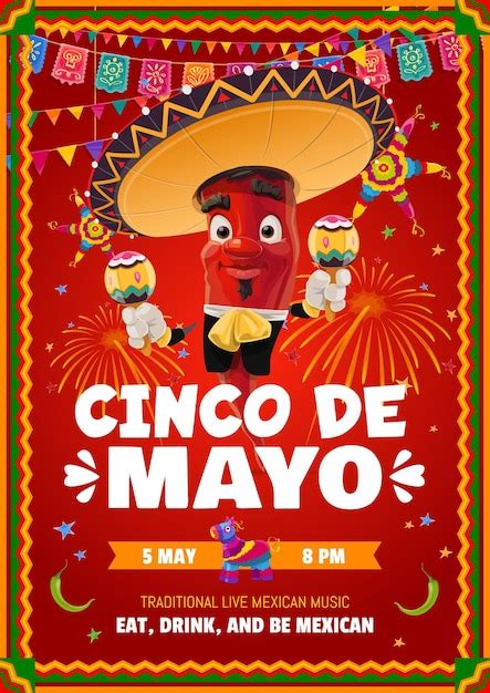 Premium Vector Cinco De Mayo Mexican Holiday Flyer Fiesta Party