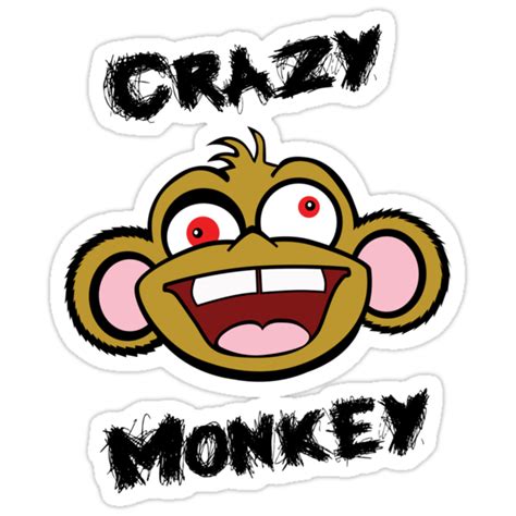 Crazy Monkey Stickers By Jactees Redbubble