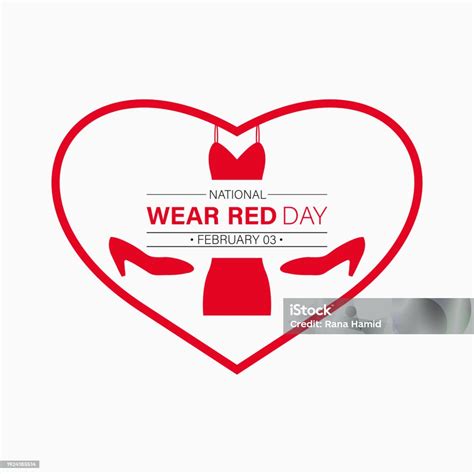 National Wear Red Day Celebrated Every Year On February 2nd Vector