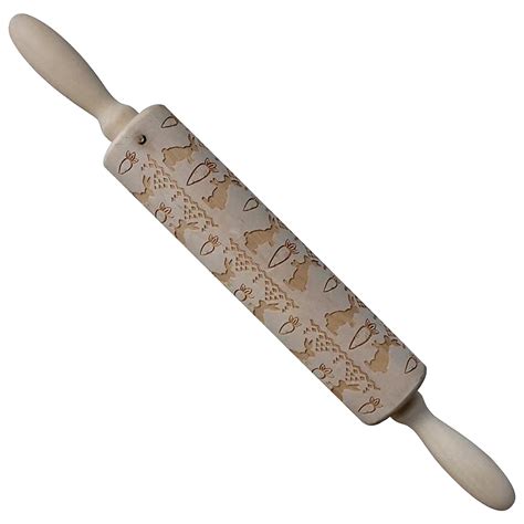 Wooden Hand Carved Rolling Pin With Various Patterns For Baking And