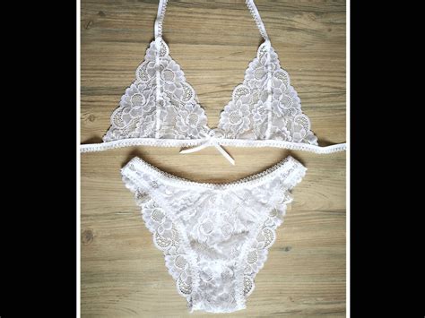 White Lace Lingerie Set Sissy Crossdresser Transgender Lingerie MTF Bra For Male Men Lace