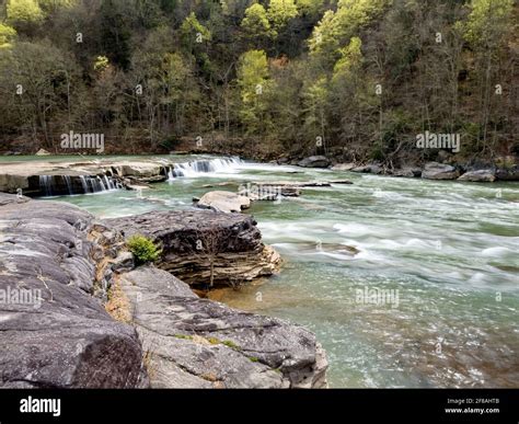 Valley Falls State Park Near Fairmont West Virginia In The Spring With The Multiple Waterfalls