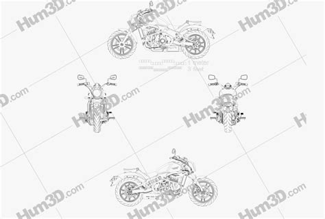 Kawasaki Vulcan S 2018 Blueprint 3DModels