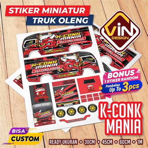 Stiker Miniatur Truk Kconk Mania Pola Sticker Miniatur Truck Oleng