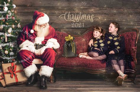 Santa Digital Backdrop Christmas Scenechristmas Digital Etsy