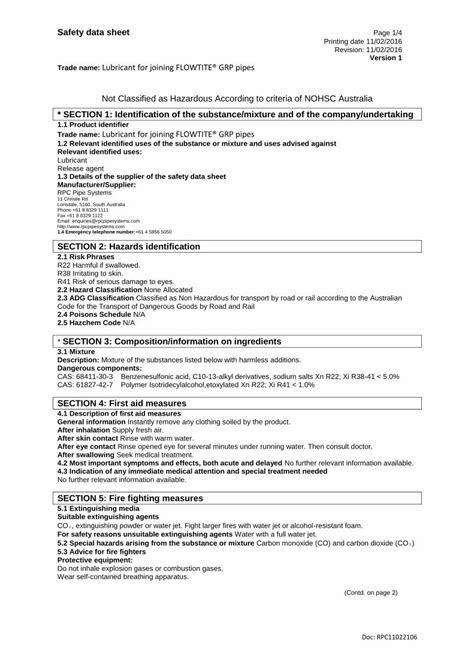 Pdf Flowtite Grp Pipe Jointing Lubricant Dokumen Tips