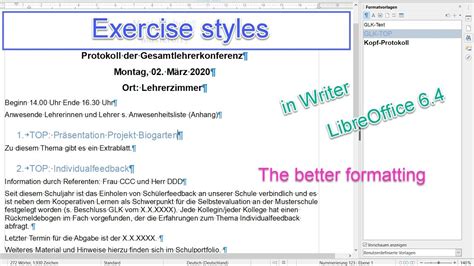 Tutorial Exercise Styles In Writer Libreoffice 64 Youtube