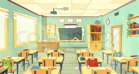 Vector School Classroom Interior Stock Vector Colourbox