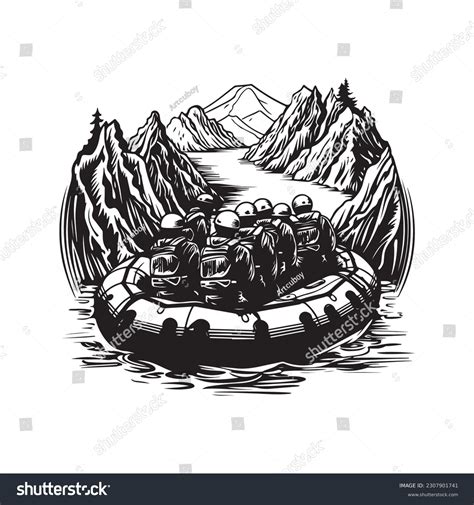 Black Water Rafting Over Royalty Free Licensable Stock