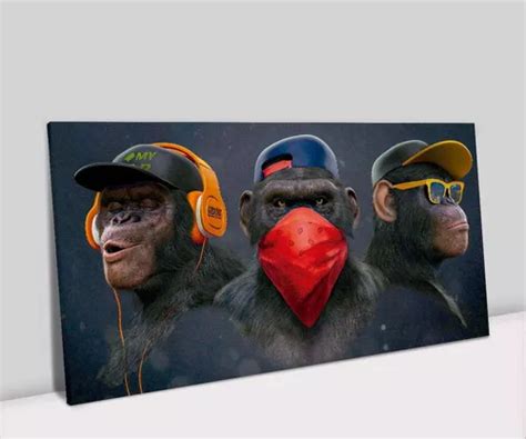 Quadro Decorativo Gangue Dos Macacos Surdo Mudo E Cego Parcelamento