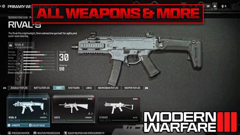 Modern Warfare 3 All Weapons Perks Field Upgrades And Equipment