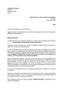 Lettre De Demande De Cdi