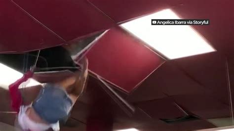 Woman Falls Through Ceiling While Trying To Escape From Police Youtube