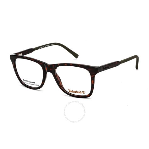 Timberland Mens Tortoise Rectangular Eyeglass Frames Tb172305254 889214260871 Eyeglasses