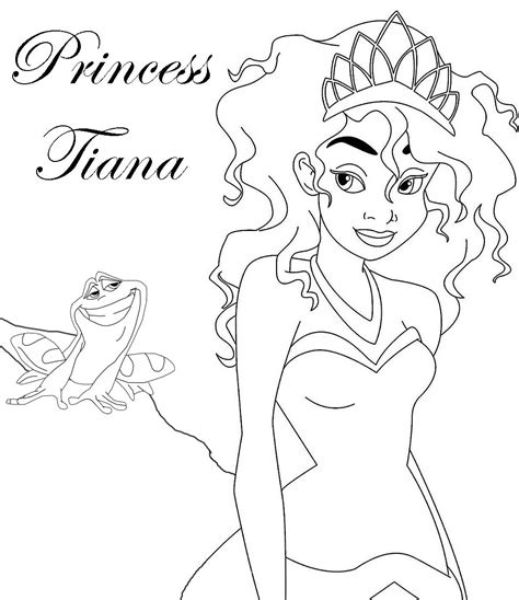 Tiana Princess And The Frog Coloring Pages Coloringme