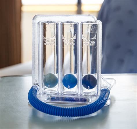 Three Balls Incentive Spirometer For Deep Breathing Stock Photo Image