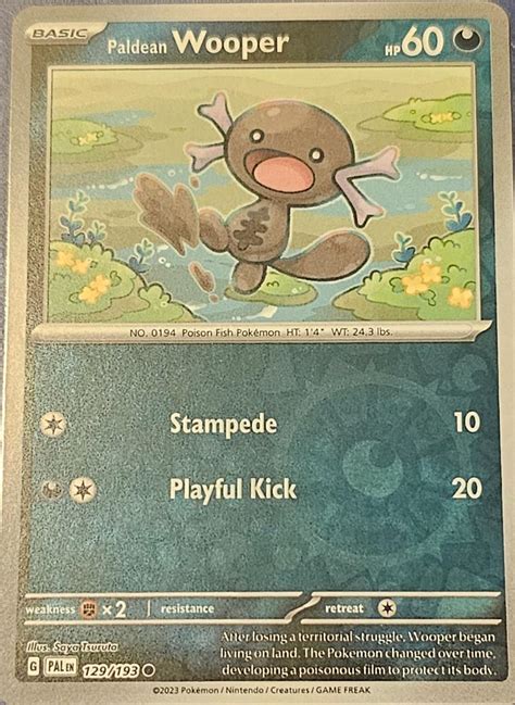 Paldean Wooper Reverse Holo Prices Pokemon Paldea Evolved