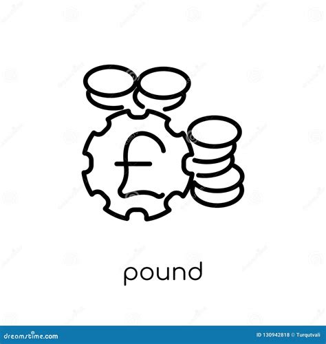 Pound Icon Trendy Modern Flat Linear Vector Pound Icon On White Stock