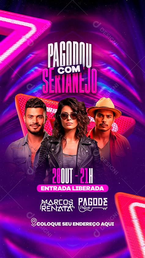 Story Flyer Pagodou Sertanejo Entrada Liberada Marcos Renata