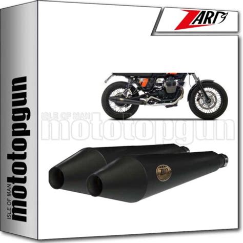 ZARD E3 EXHAUST CONICAL STEEL BLACK MOTO GUZZI V7 CAFE CLASSIC STONE