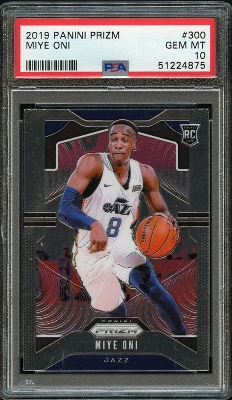 2019 Panini Prizm BkB Card 300 Miye Oni Utah Jazz ROOKIE RC PSA GEM