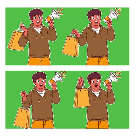 Premium Vector Man Carrying Shopping Bags