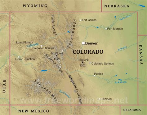 Physical Map Of Colorado